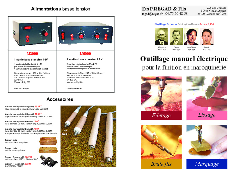 Image du document pdf : REGAD - Outillage électrique pour finition en maroquinerie  